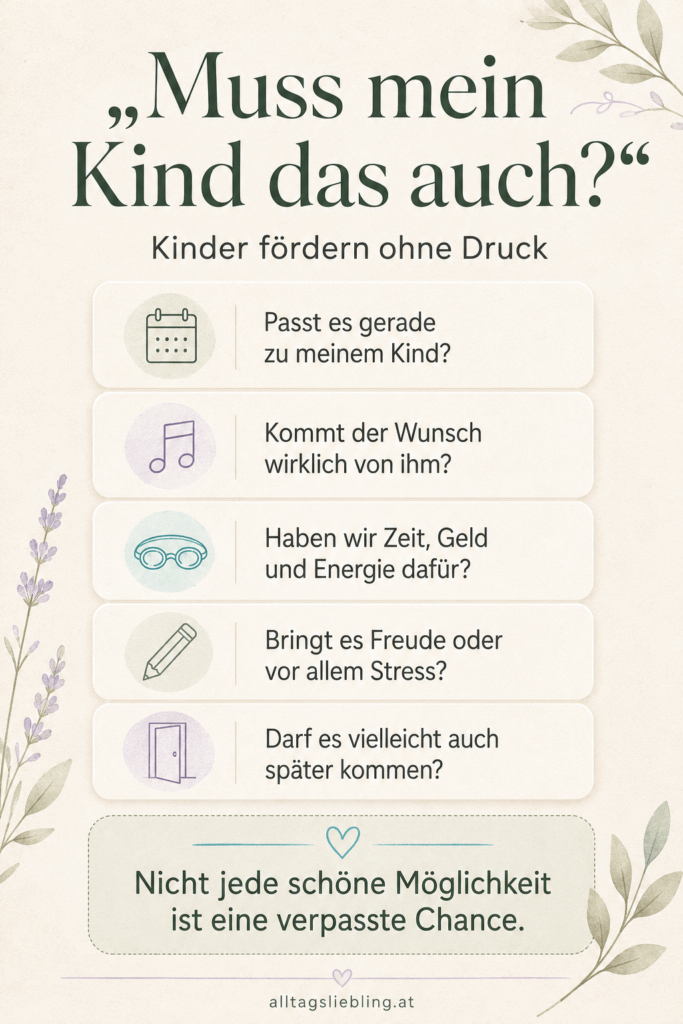 Infografik Kinder fördern ohne Druck